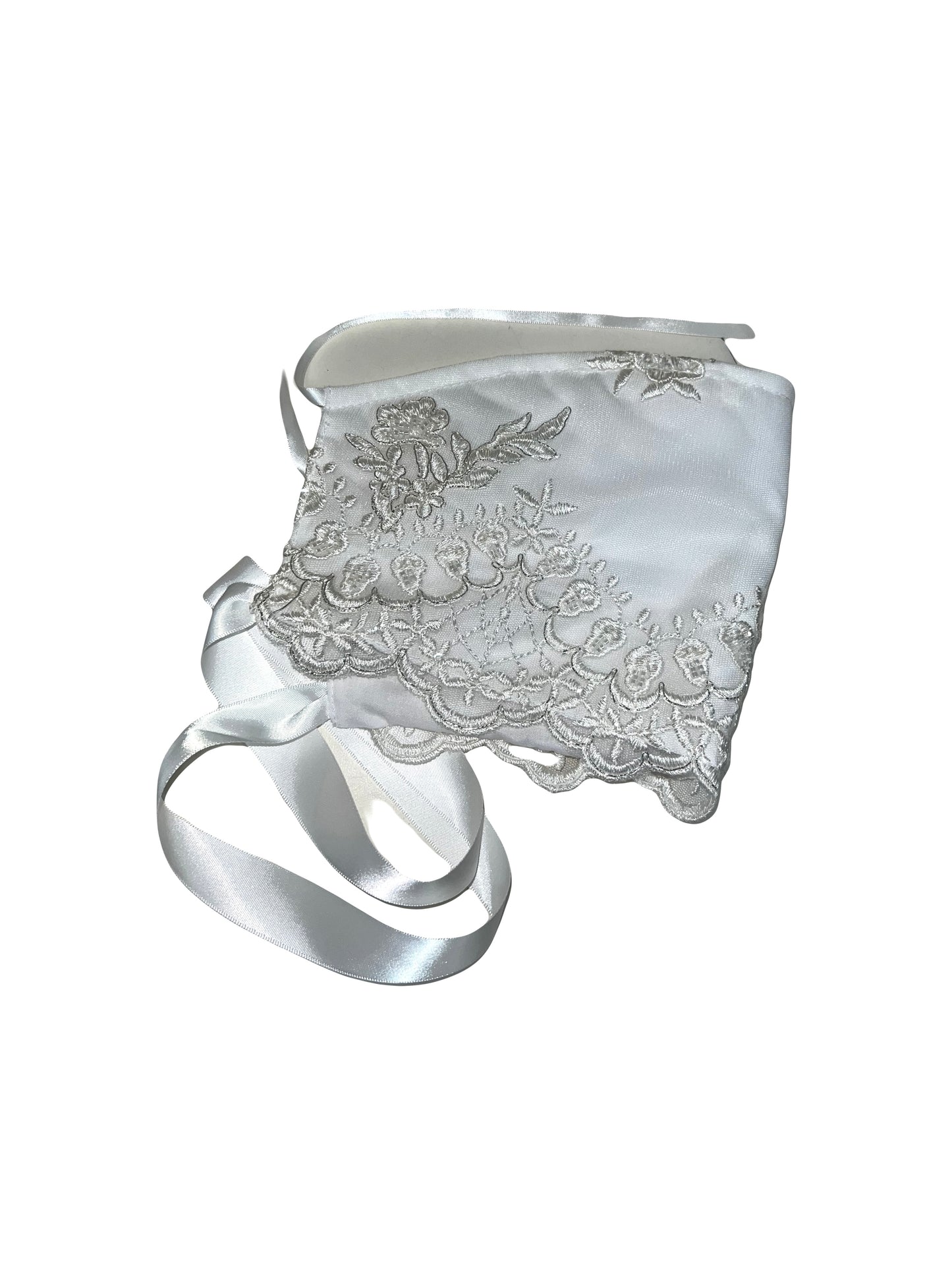 lace christening gown Expressions Boutique NY, silver thread baptism dress, embroidered ivory baptism gown, lace bonnet christening outfit, baby girl baptism gown traditional, boutique christening wear heirloom gown