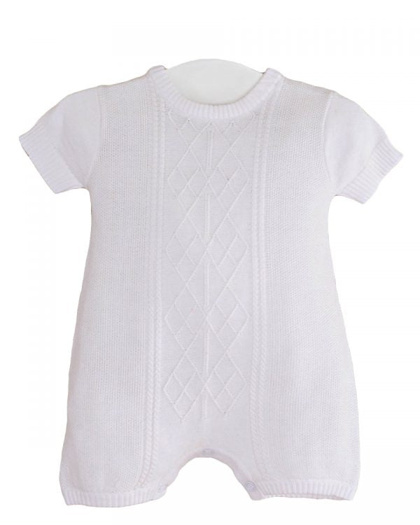Sweater Knit Romper w Cable Stitch