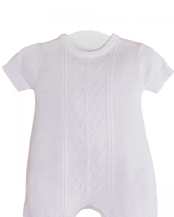 Sweater Knit Romper w Cable Stitch