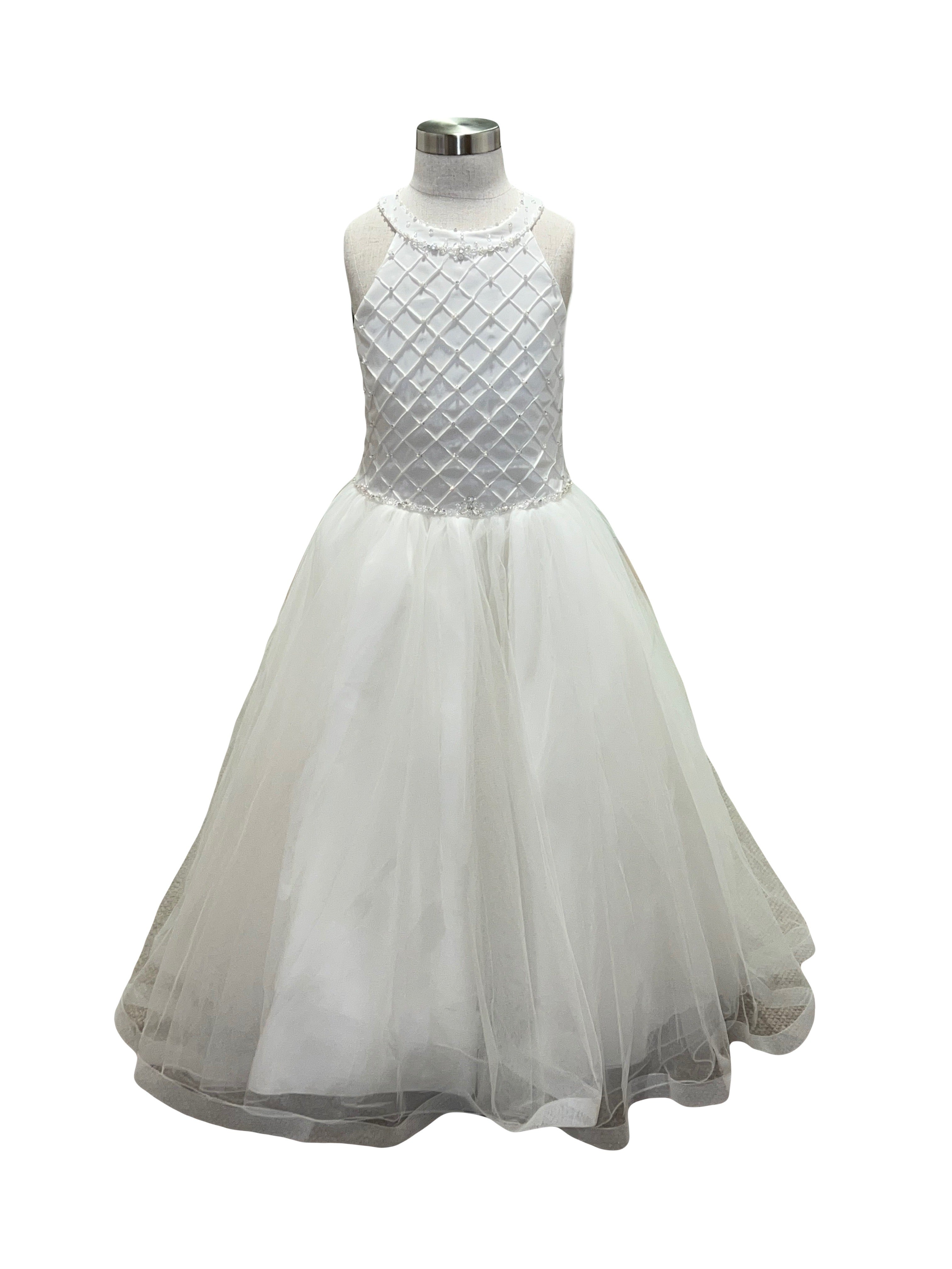 White Beaded Tulle Dress