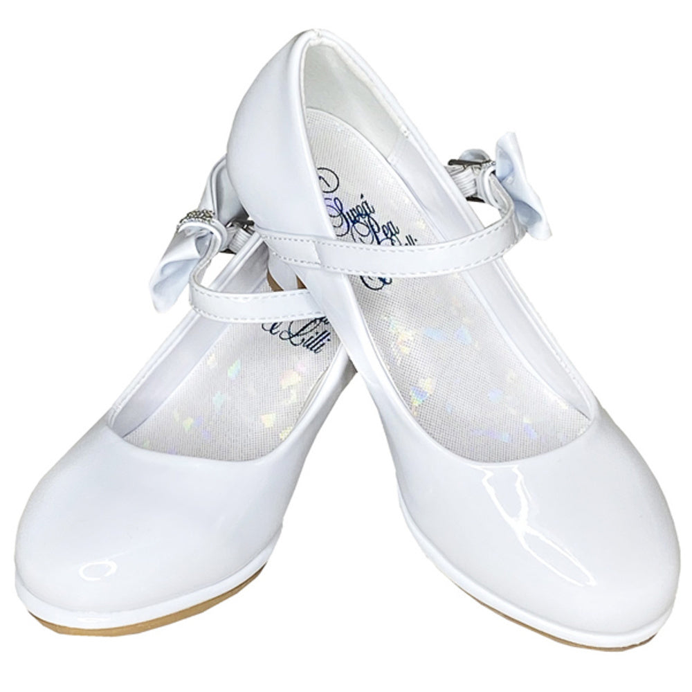 White Pearl Shoe w Bow Strap