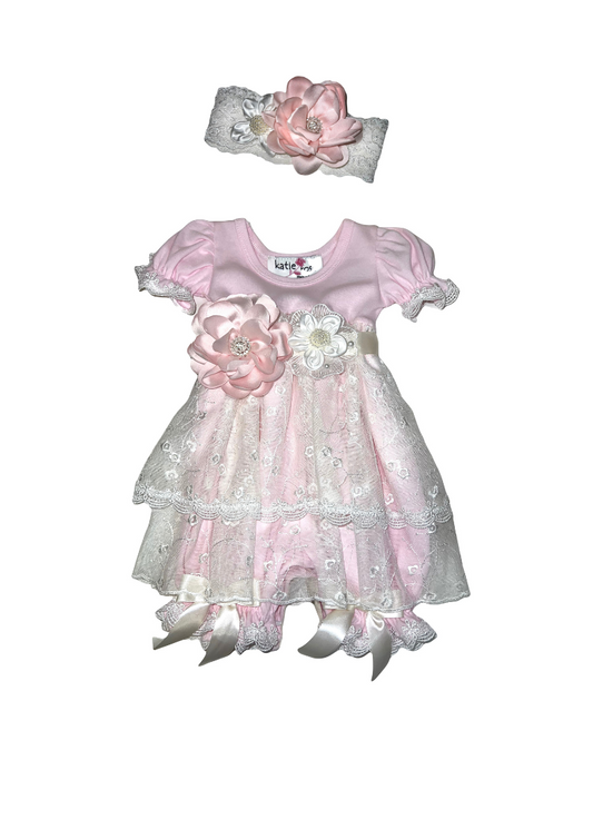 Pink Lace Bloomer Dress