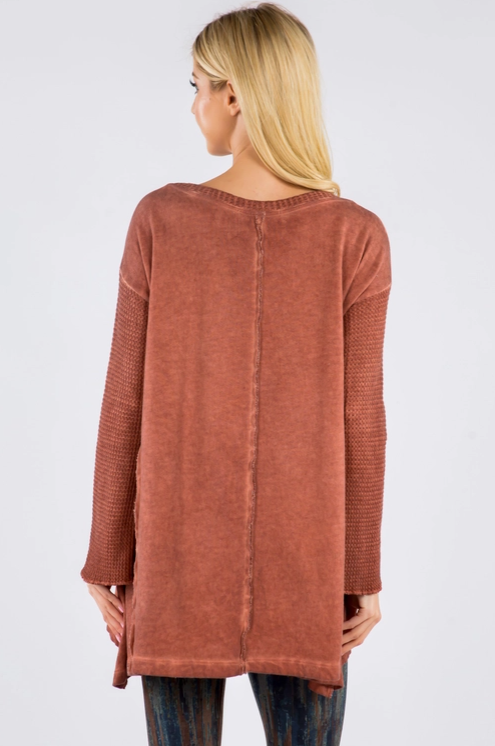 Paprika Tunic with Raw Edge Design