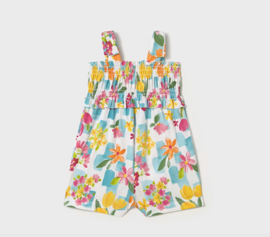 Floral Turquoise Printed Romper