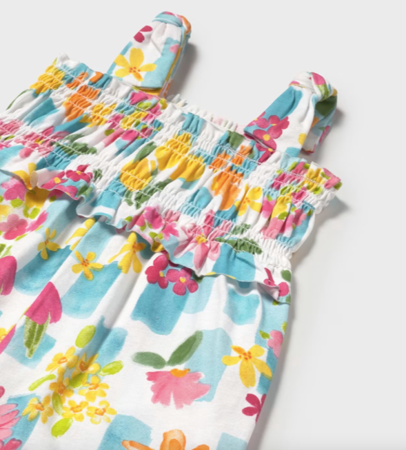 Floral Turquoise Printed Romper