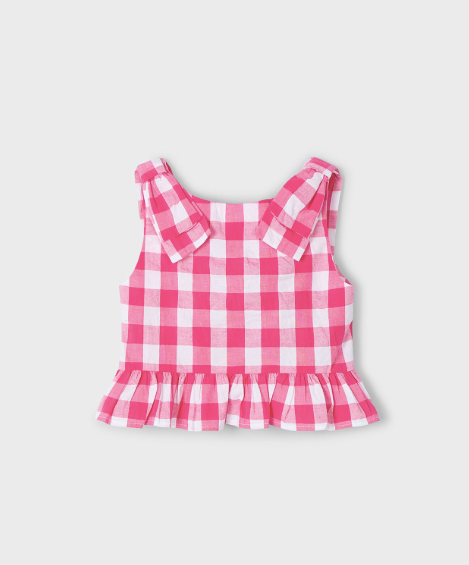 Pink White Checkered Top