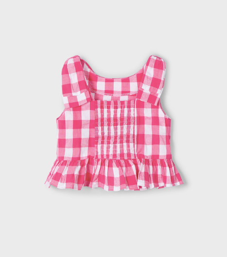 Pink White Checkered Top
