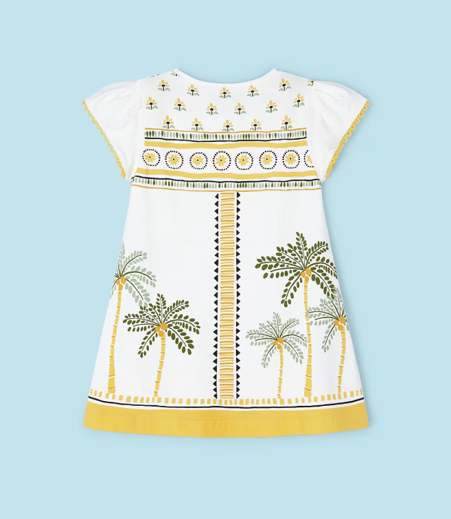 Yellow Dress w Palm Trees