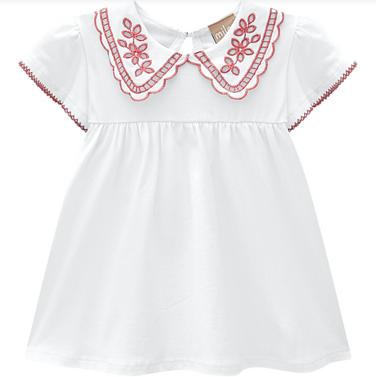 2pc White w Blush Eyelet Shorts