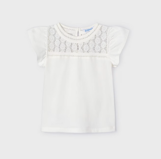 Ruffle SS w Floral Design