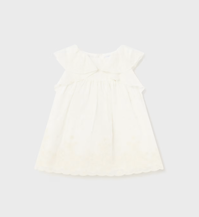 Off White Embroidered Dress