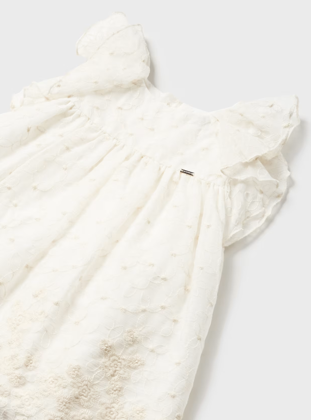 Off White Embroidered Dress