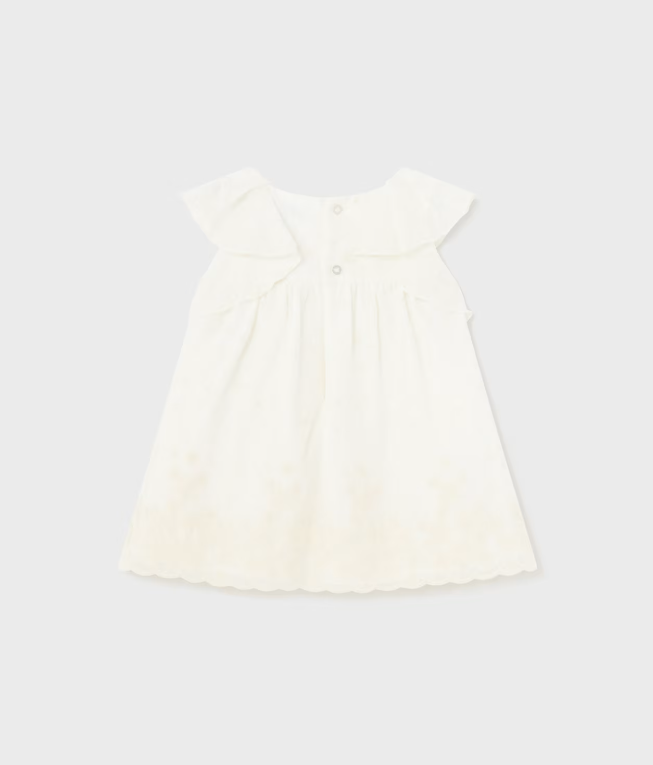 Off White Embroidered Dress