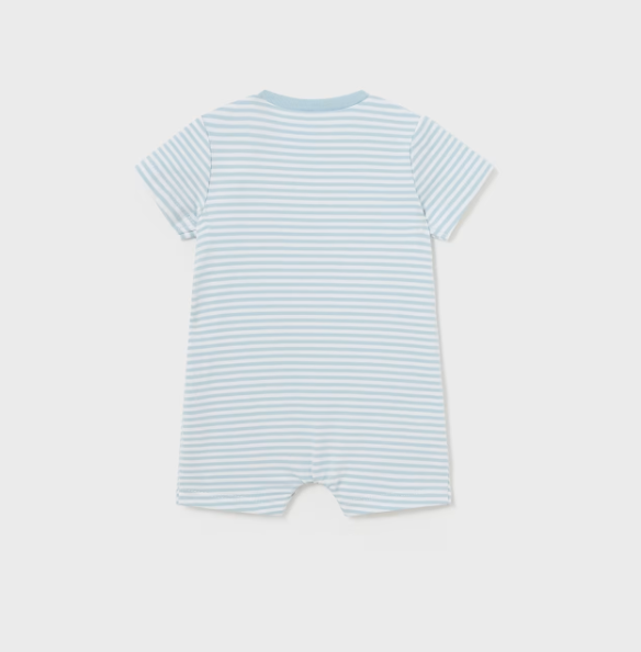 Light Blue Stripe Cotton Shortall