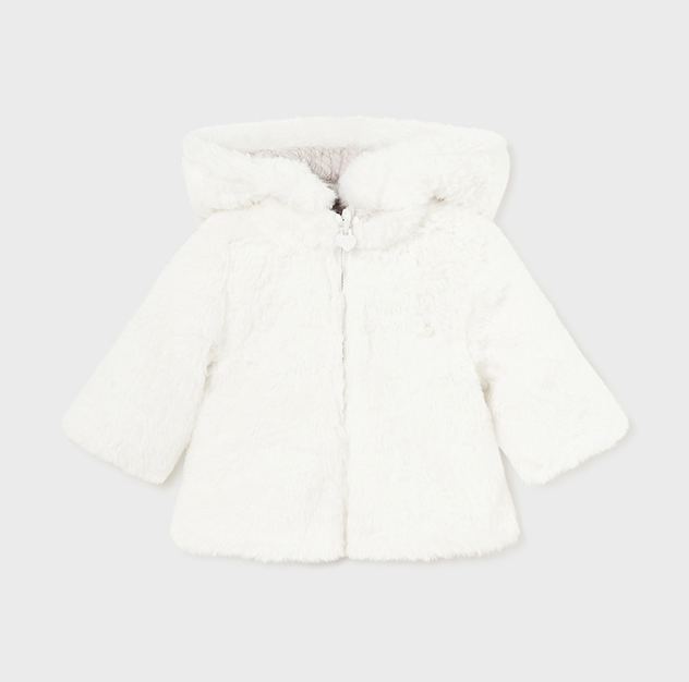 Reversible Blush & Faux Fur Jacket with Detachable Hood