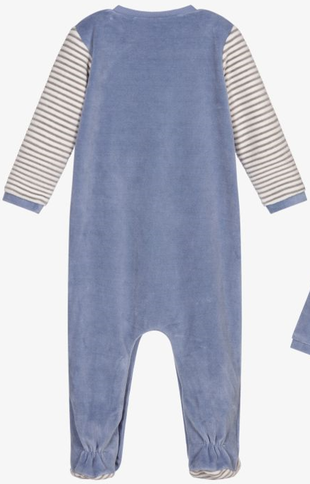 Light Blue Exclamation Bear Velour Footy