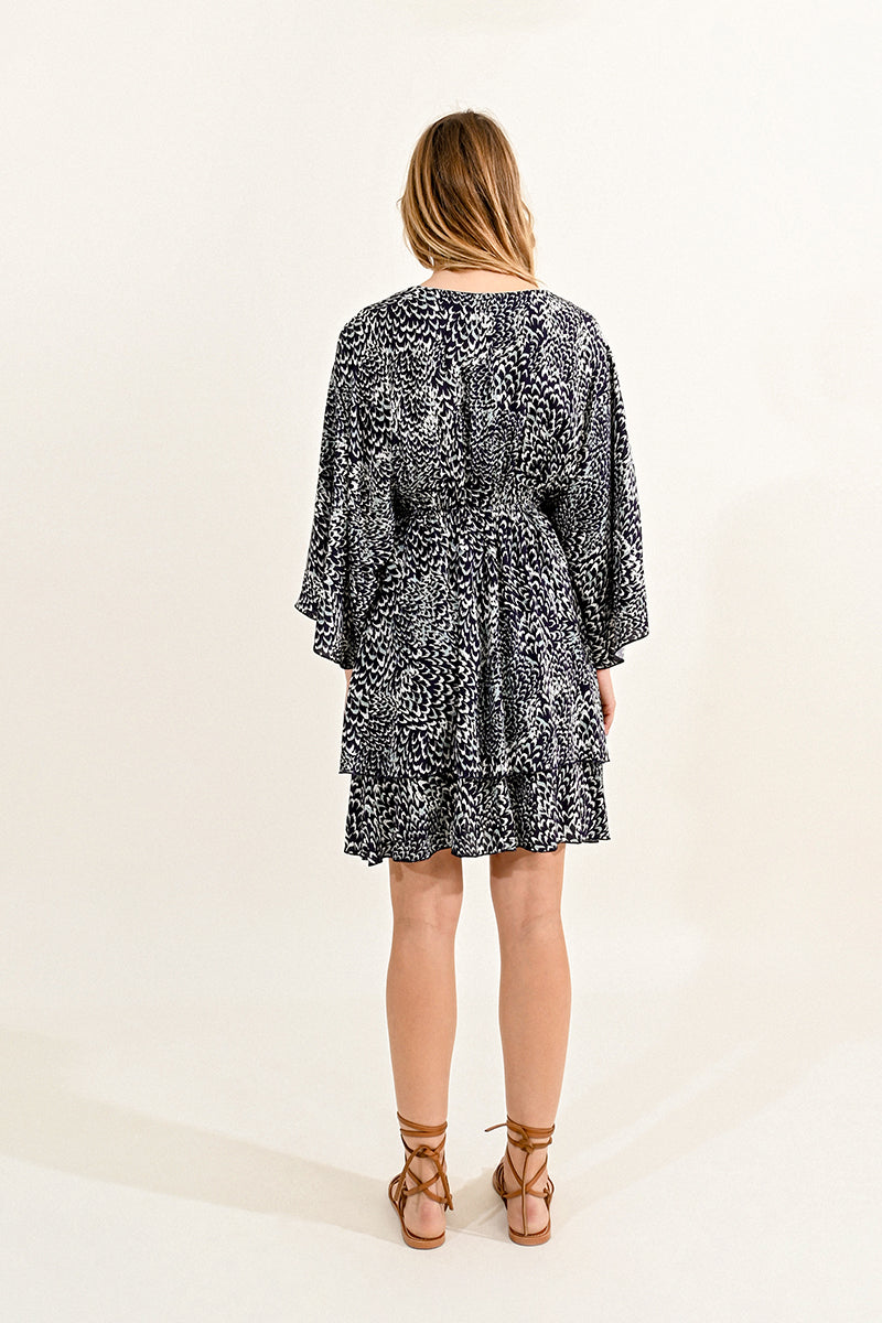 Blue Design Print Dress