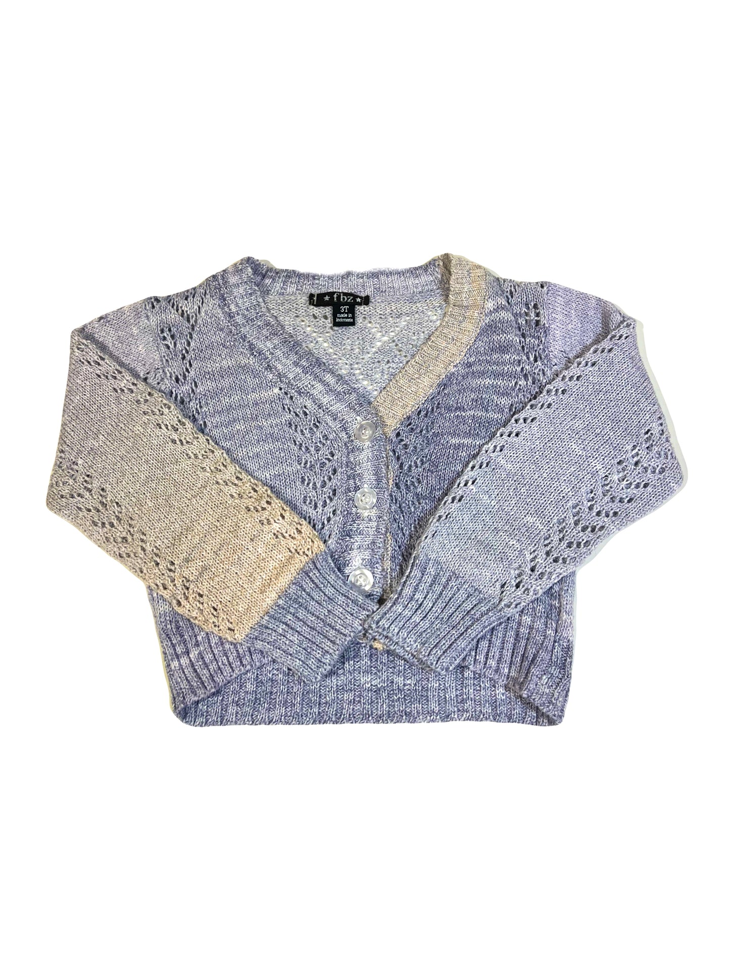 Yellow/Lavender/Grey Cardigan-Sweater