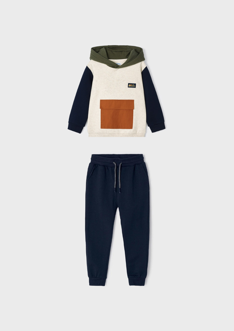 2pc Color Block Pullover Hoodie w Pant
