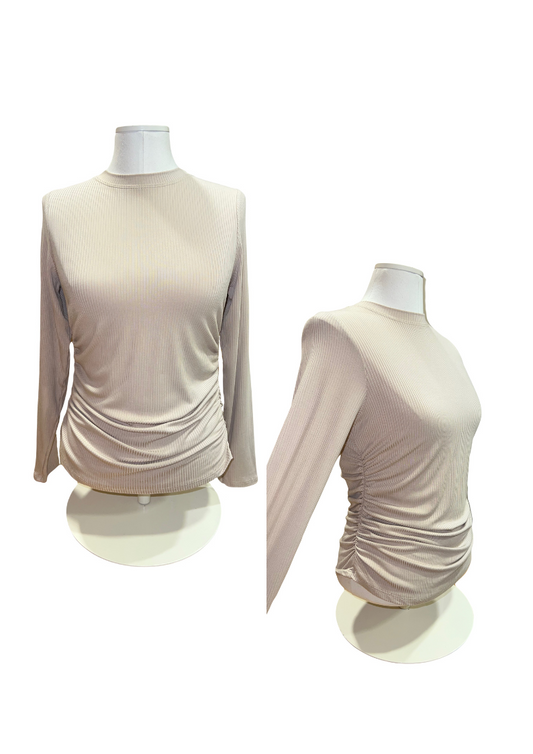 Ribbed Rouched Top