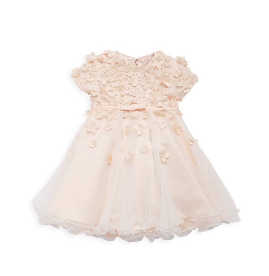Ivory/Petal Dress with Scattered Flowers