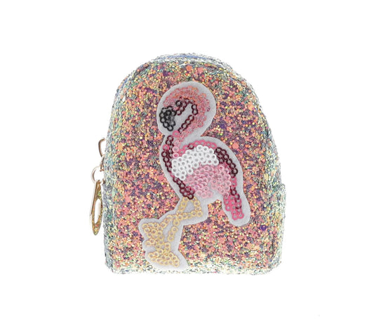 Sequin Flamingo Coin Purse