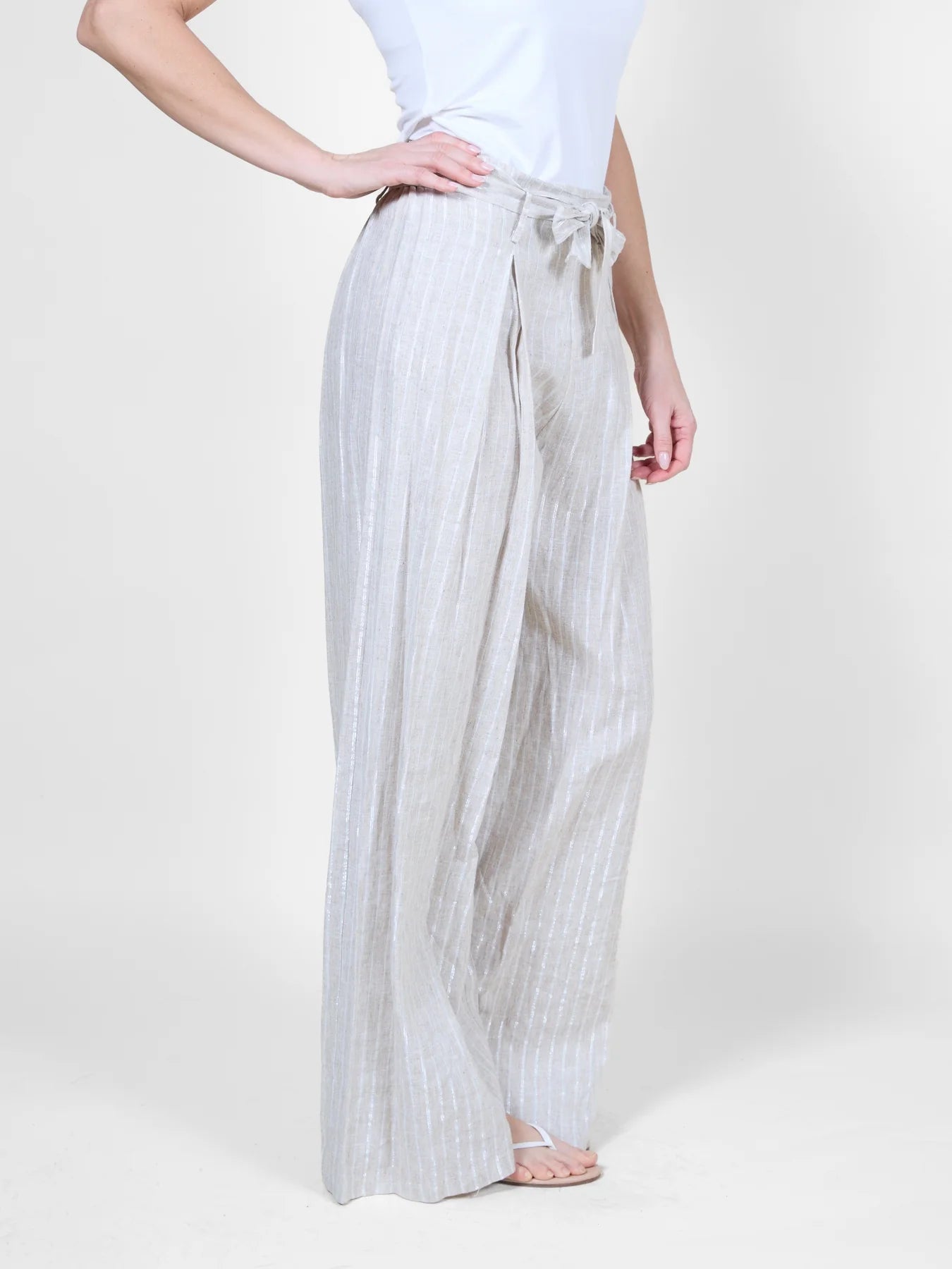 Oatmeal Melange Hi Waisted Pants