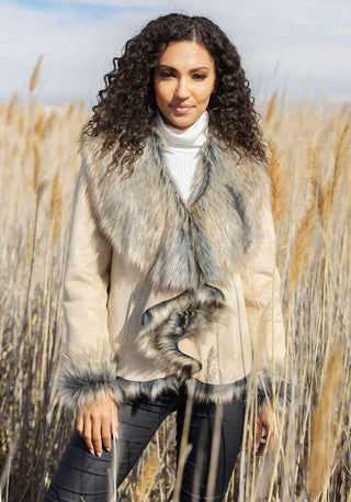 Taupe Cascade Suede Jacket