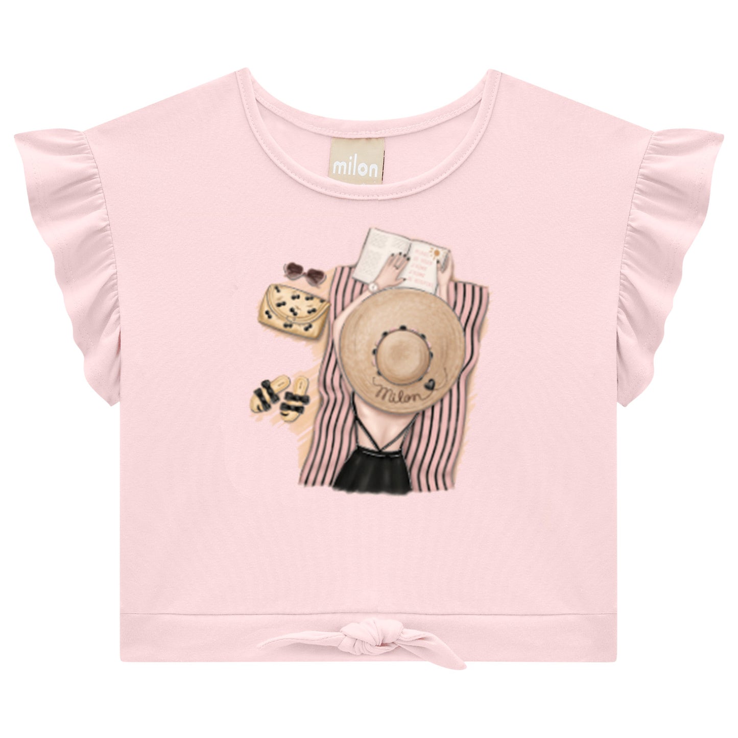 2pc Pink Paris Top w Ruffle Short