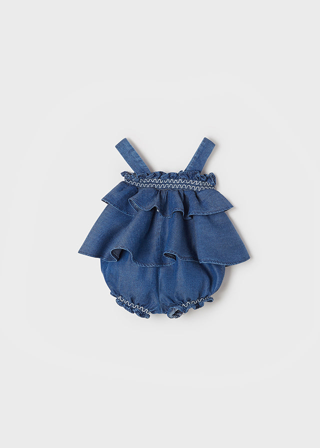 Denim Ruffle Romper