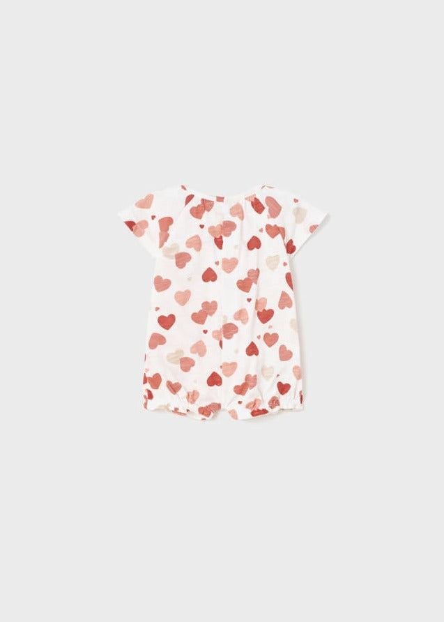 Apricot Scattered Hearts Romper