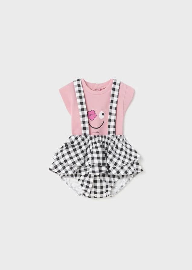 Smiley Tee with Suspender Skirt