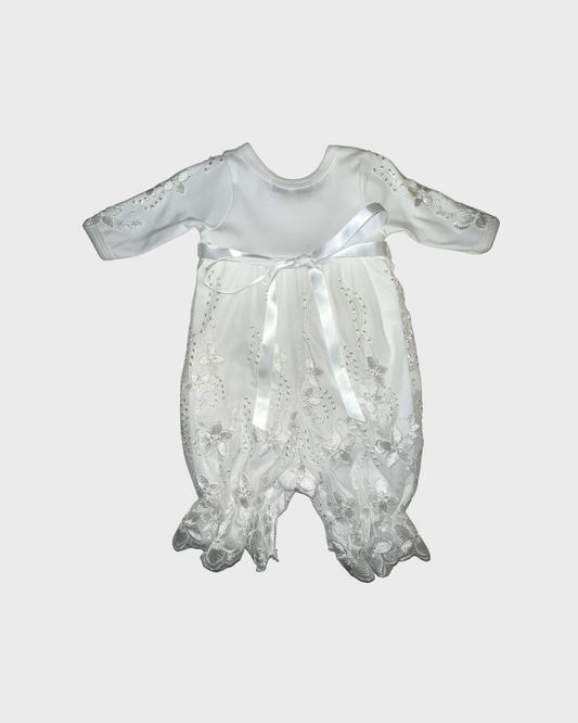 Ivory Romper with Lace Overlay