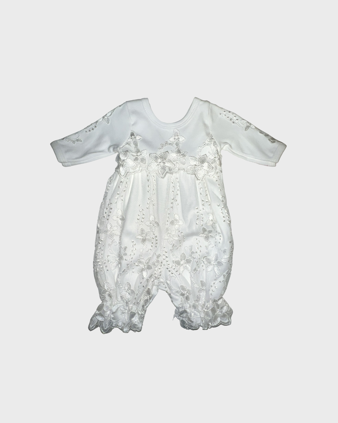 Ivory Romper with Lace Overlay