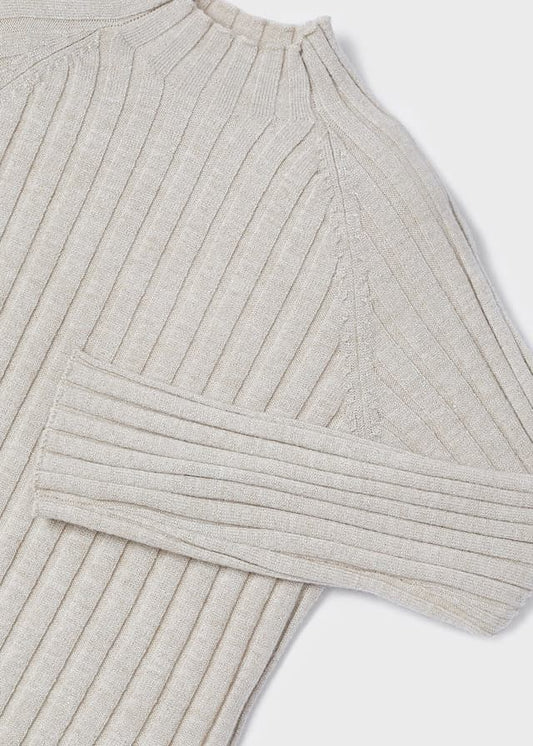 2pc Overall Dress w Rib Turtleneck