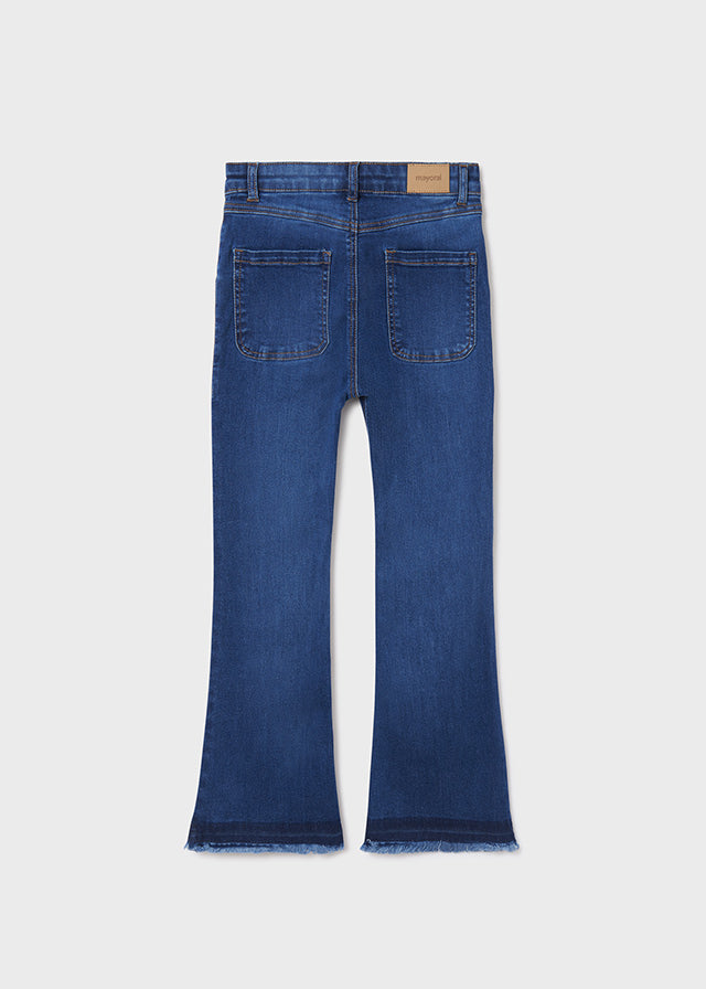 Flared Fringe Bottom Jeans
