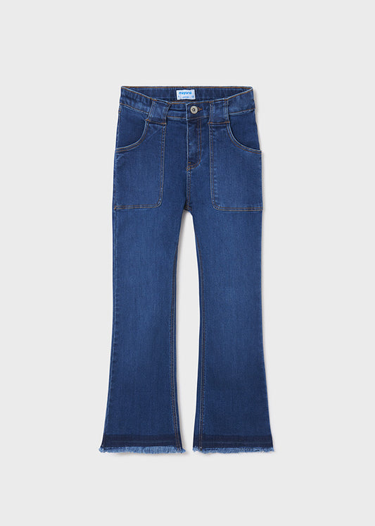 Flared Fringe Bottom Jeans