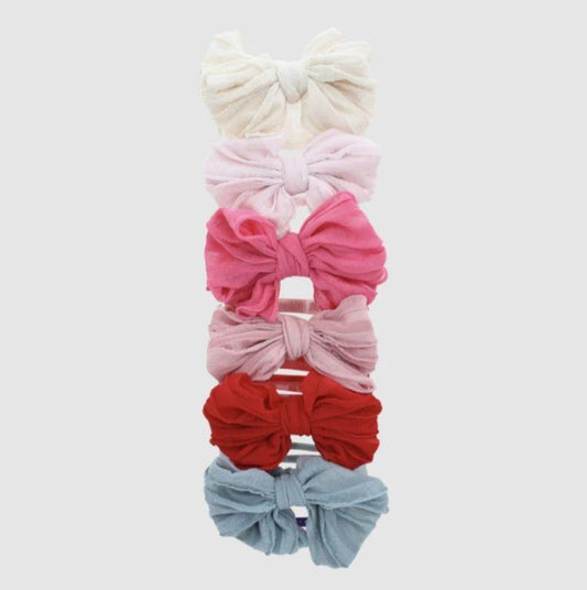 Bows Art Light Pink Shabby Bow Stretch Headband - Baby & Girls’ Boutique Hair Accessory