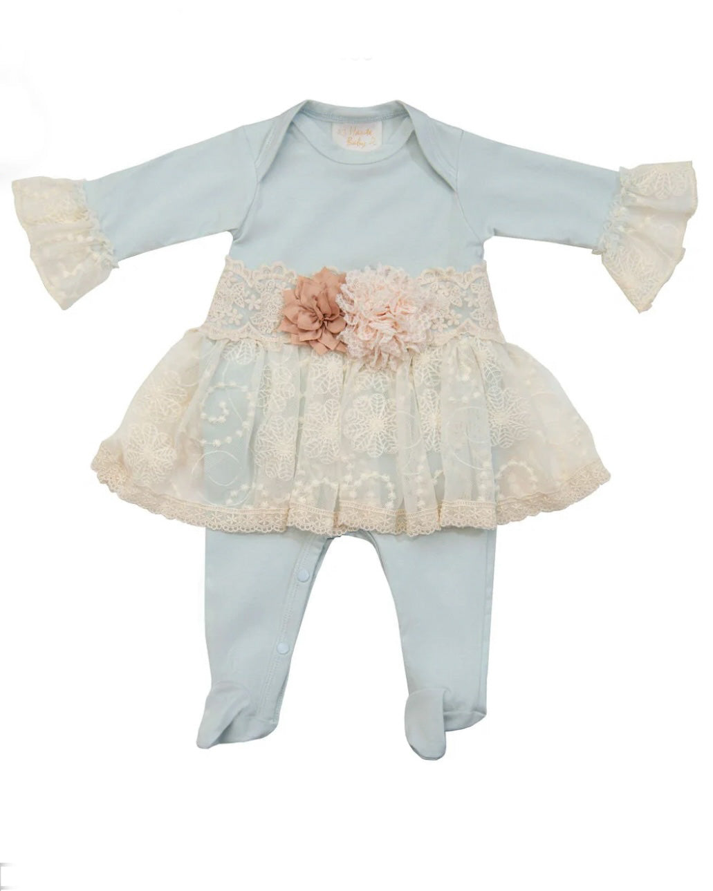 Flower and Lace One Piece Skirt w Footie