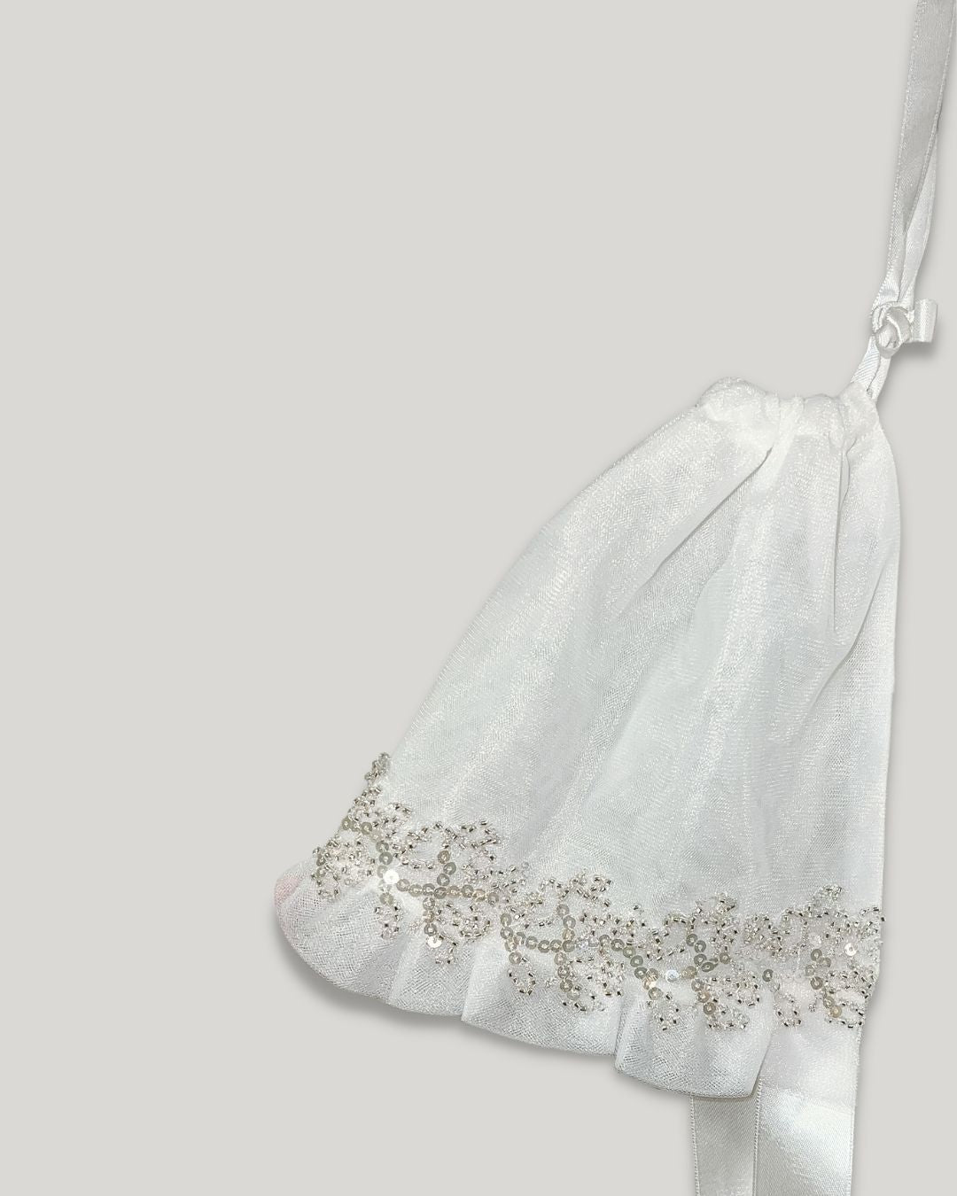 Expressions Boutique NY exclusive beaded sequin gown, ivory tulle communion dress, boutique christening gown soft tulle, sequin lace baptism dress, heirloom ivory formal gown, Expressions Boutique special occasion wear