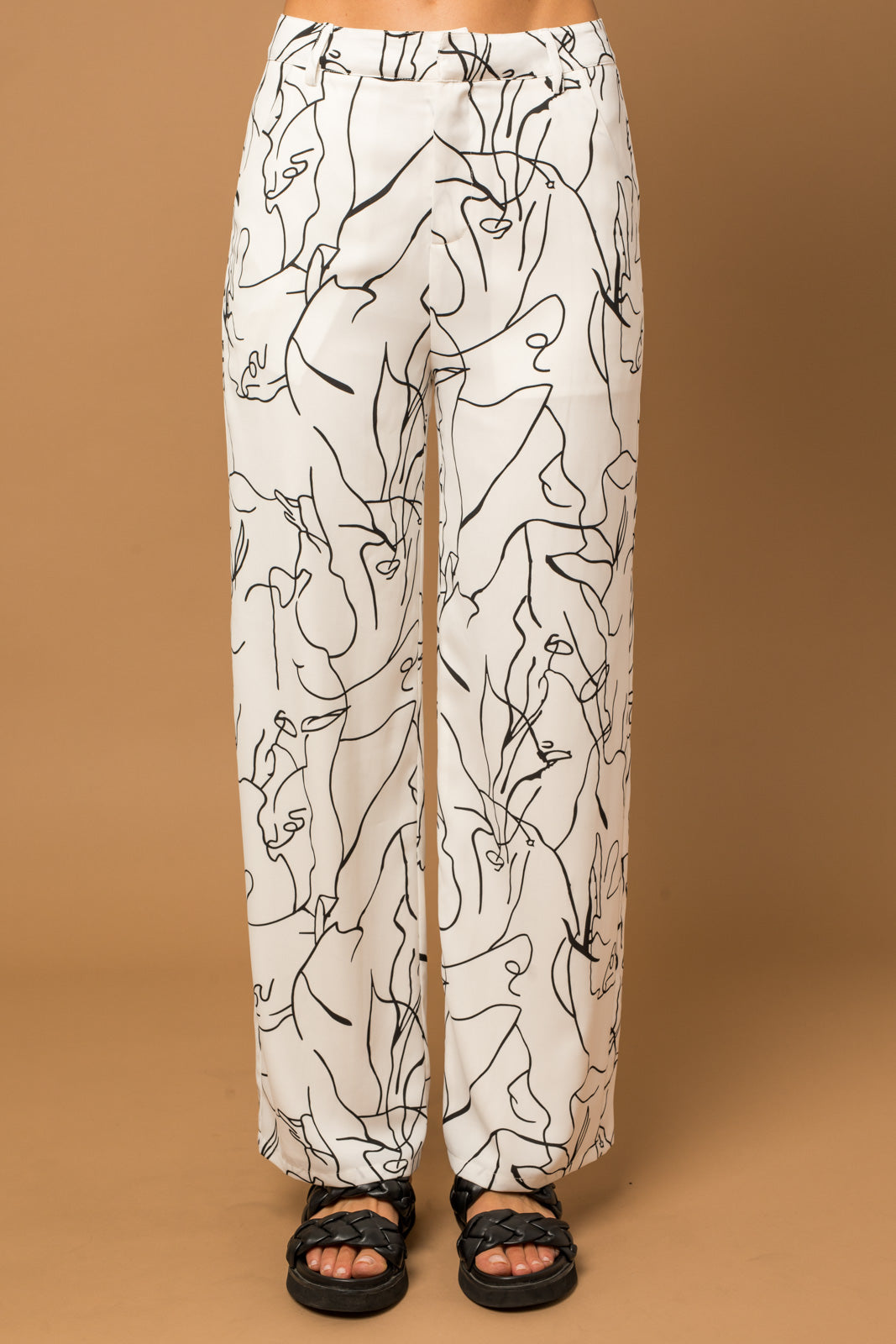 Straight Fit Abstract Pants