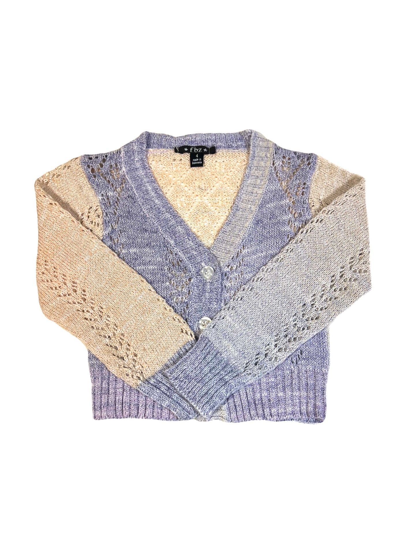 Yellow/Lavender/Grey Cardigan-Sweater