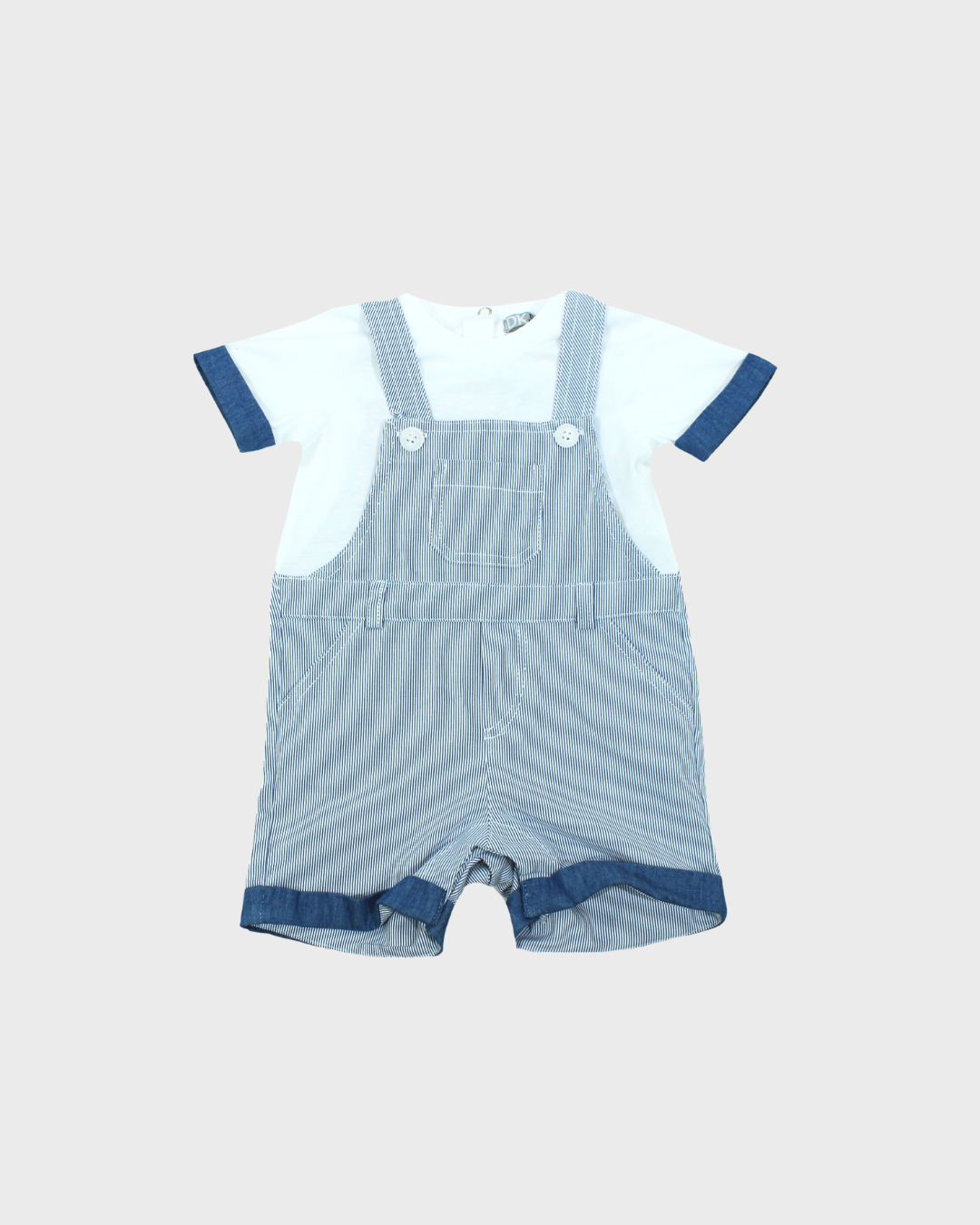 2pc Striped Overall w Tee One Piece