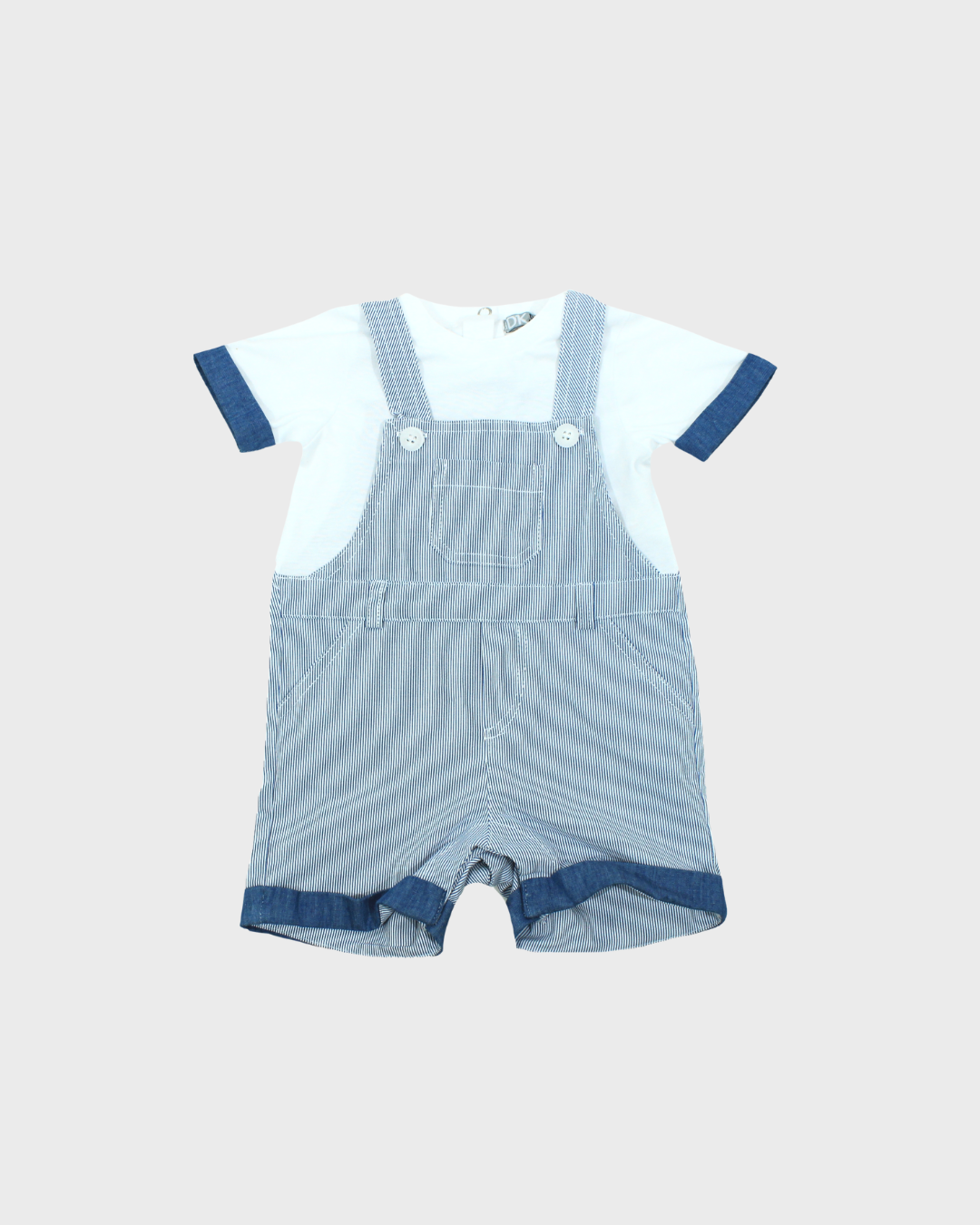 Striped Overall w Tee - One Piece