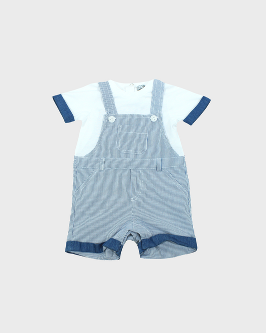 Striped Overall w Tee - One Piece