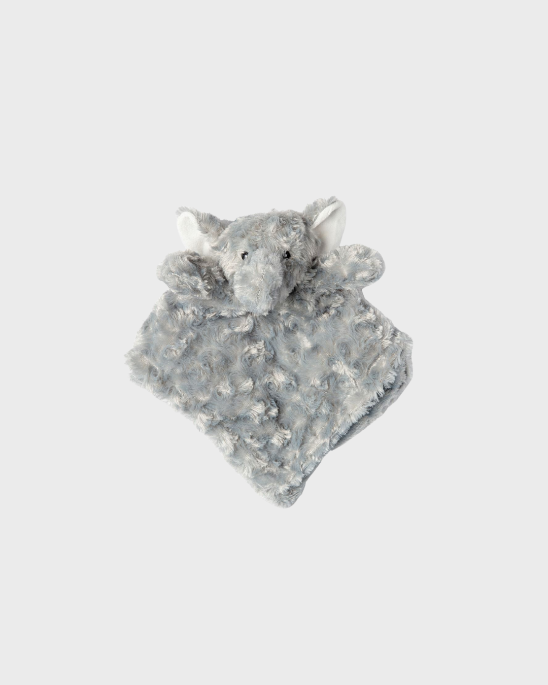 Grey Curly Plush Elephant Blankie