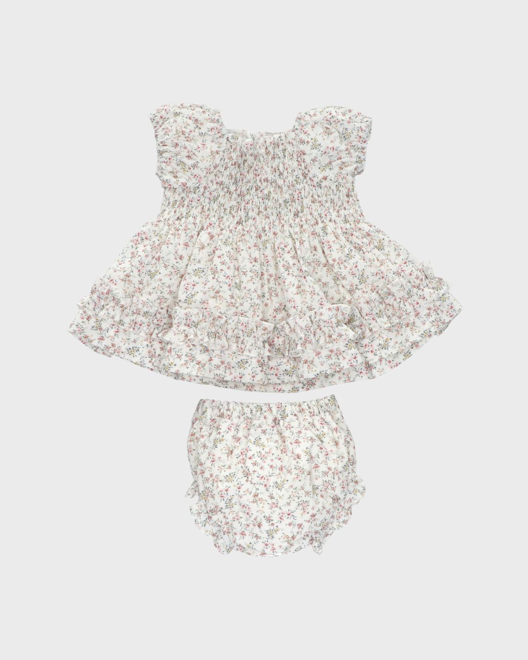 2pc Pink Floral Dress w Bloomer