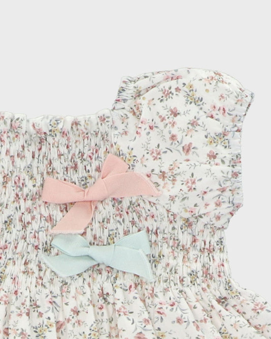 2pc Pink Floral Dress w Bloomer