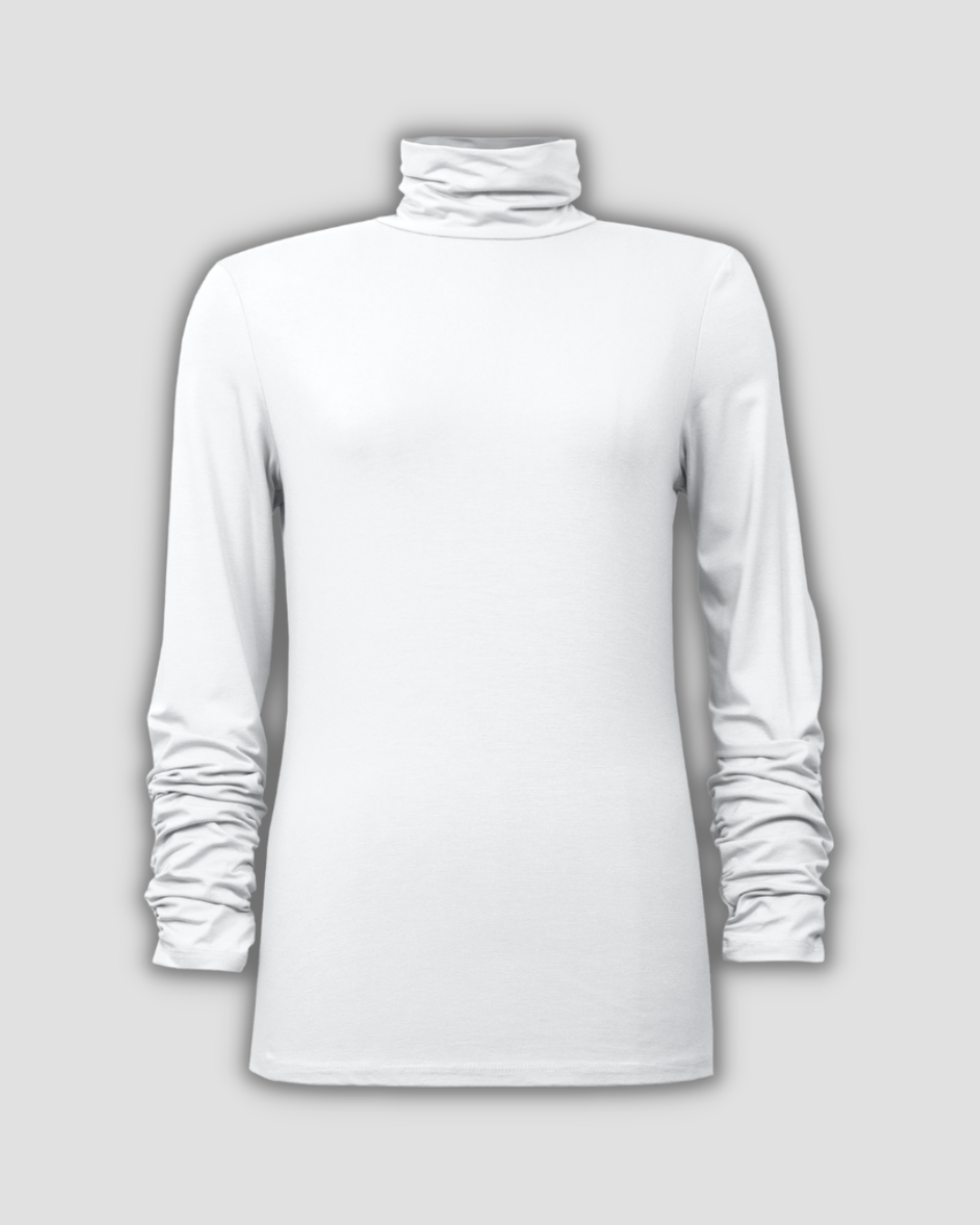 Turtleneck w Rouching at Sleeve