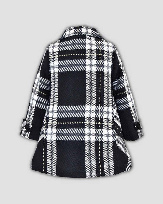 Black & Gold Plaid Coat